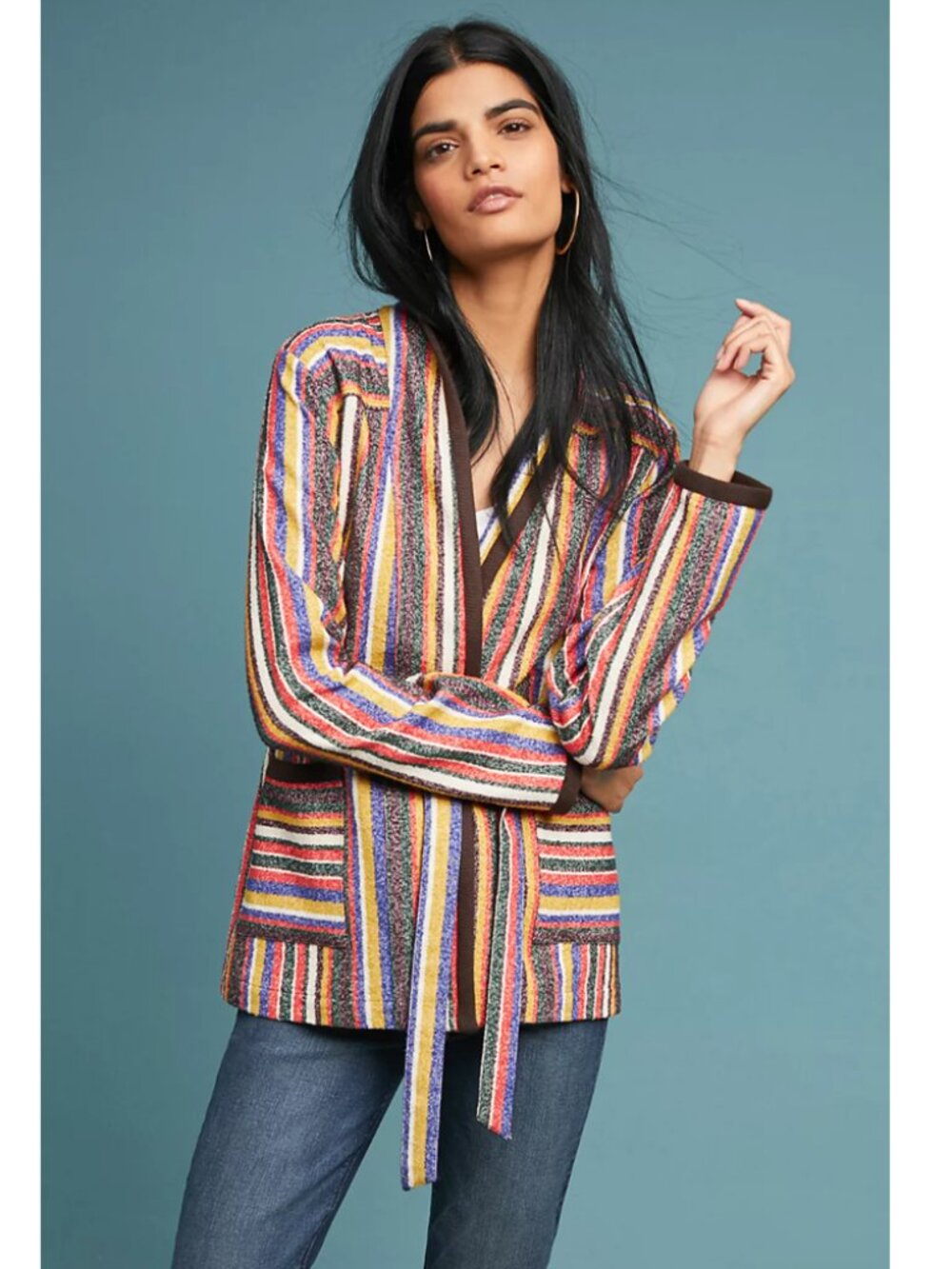 Anthropologie Arya Striped Kimono
